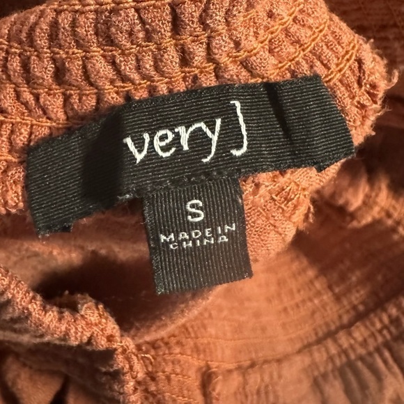 Very J Women’s Linen Blend Camel Brown Jumper Wide Leg Jumpsuit Size Small - Picture 6 of 11